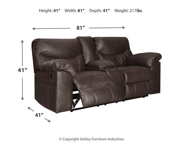 Boxberg Reclining Loveseat with Console